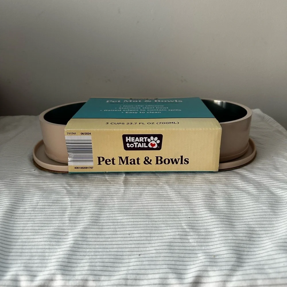 Heart To Tail Pet Dog Cat Water And Food Bowls Stainless Steel